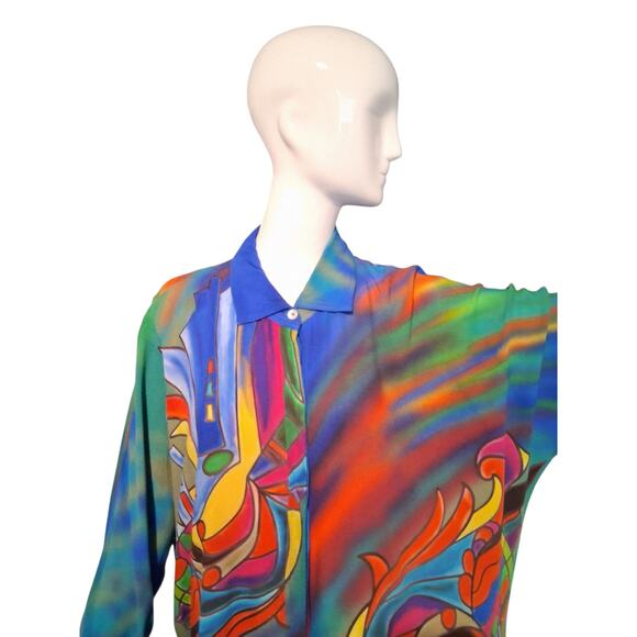 John Mark Art to Wear Women's size XL Oversized
Artsy Luxury Colorful Boho Top - Picture 4 of 9